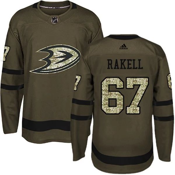 Herren Anaheim Ducks Eishockey Trikot Rickard Rakell 67 Camo Grün Authentic